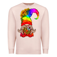 Pale Pink LGBTQ+ Pride Gnome With Donut Premium Sweatshirt - BundleAndBundleShop
