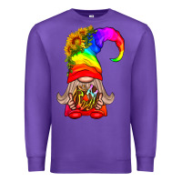 Purple LGBTQ+ Pride Gnome With Donut Premium Sweatshirt - BundleAndBundleShop