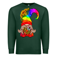 Sports Green LGBTQ+ Pride Gnome With Donut Premium Sweatshirt - BundleAndBundleShop