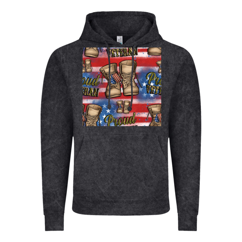 Proud Veteran Seamless Pattern Vintage Hoodie by HRA Design Shop | Teevron