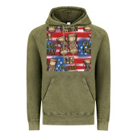 Vintage Olive proud veteran seamless pattern Vintage Hoodie - HRA Design Shop