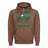 Chestnut farm fresh four leaf clovers Zipper Hoodie - MaliasSmallBusiness