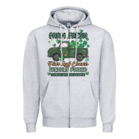 Heather Grey farm fresh four leaf clovers Zipper Hoodie - MaliasSmallBusiness
