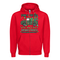 Red farm fresh four leaf clovers Zipper Hoodie - MaliasSmallBusiness