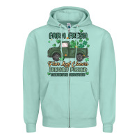 Seafoam farm fresh four leaf clovers Zipper Hoodie - MaliasSmallBusiness