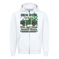 White farm fresh four leaf clovers Zipper Hoodie - MaliasSmallBusiness