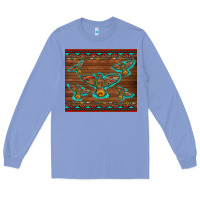Colony Blue western thunderbird and arrow with aztec leopard Long Sleeve Tee - Artiststas
