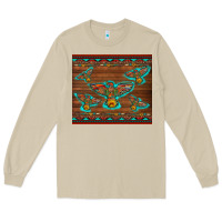 Mushroom western thunderbird and arrow with aztec leopard Long Sleeve Tee - Artiststas