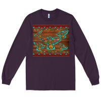 Plum western thunderbird and arrow with aztec leopard Long Sleeve Tee - Artiststas