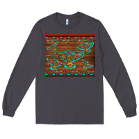 Smoke western thunderbird and arrow with aztec leopard Long Sleeve Tee - Artiststas