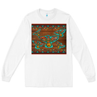 White western thunderbird and arrow with aztec leopard Long Sleeve Tee - Artiststas