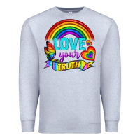 Heather Grey Love Your Truth Premium Sweatshirt - BundleAndBundleShop