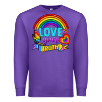 Purple Love Your Truth Premium Sweatshirt - BundleAndBundleShop