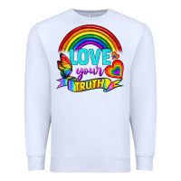 White Love Your Truth Premium Sweatshirt - BundleAndBundleShop
