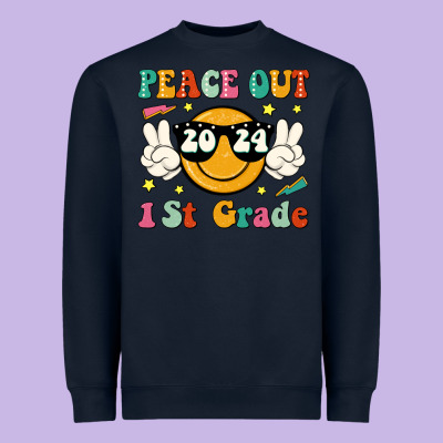 Peace Out 2024 1st Grade Heavyweight Sweatshirt Designed By Jahusdesignshop