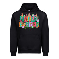 Black Happy Easter with plate letters Easter Day Urban Hoodie - HowdyJamesFarm