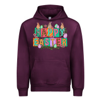 Mauve Wine Happy Easter with plate letters Easter Day Urban Hoodie - HowdyJamesFarm