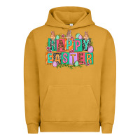 Pigment Peanut Butter Happy Easter with plate letters Easter Day Urban Hoodie - HowdyJamesFarm