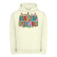 Pigment Pistachio Happy Easter with plate letters Easter Day Urban Hoodie - HowdyJamesFarm