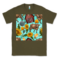 Army Green farm seamless pattern Classic Tee - BundleAndBundleShop