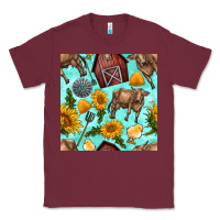 Burgundy farm seamless pattern Classic Tee - BundleAndBundleShop