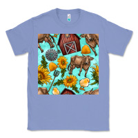 Colony Blue farm seamless pattern Classic Tee - BundleAndBundleShop