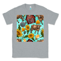 Heather Grey farm seamless pattern Classic Tee - BundleAndBundleShop