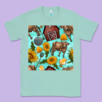 Farm Seamless Pattern Classic Tee Designed By Bundleandbundleshop