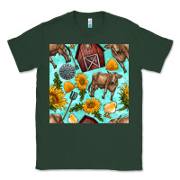 Sports Green farm seamless pattern Classic Tee - BundleAndBundleShop