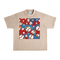 French Oak baseball paisley and jean pattern, baseball seamless pattern Urban Heavy Tee - JahusDesignShop