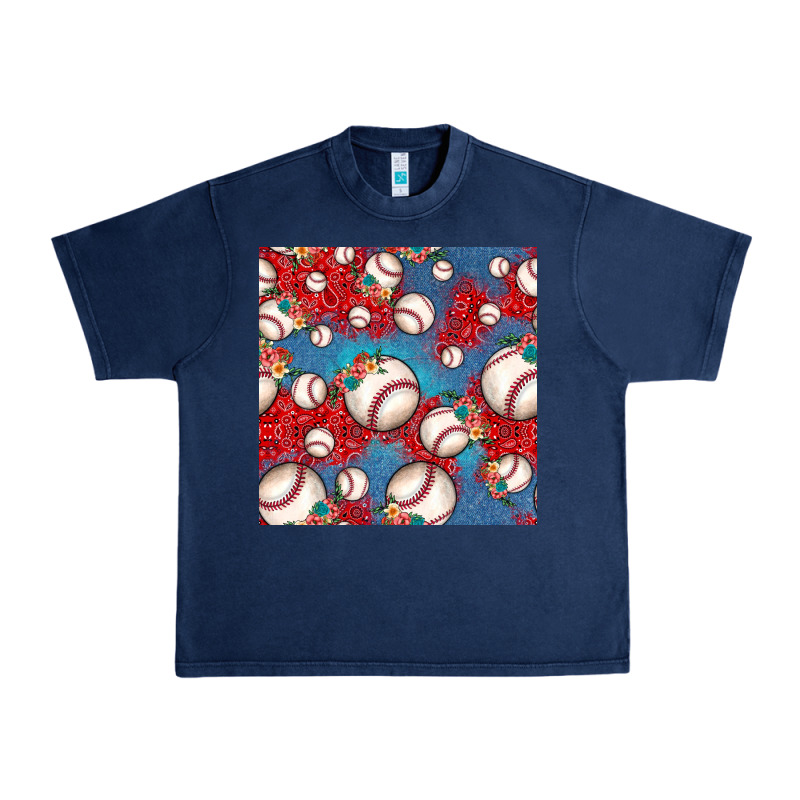 Baseball Paisley And Jean Pattern, Baseball Seamless Pattern Urban Heavy Tee by JahusDesignShop | Teevron