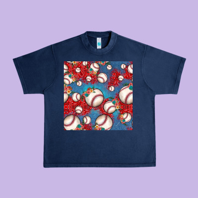 Baseball Paisley And Jean Pattern, Baseball Seamless Pattern Urban Heavy Tee Designed By Jahusdesignshop