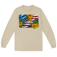 Mushroom usa flag and sunflower serape leopard and cactus Long Sleeve Tee - Artiststas