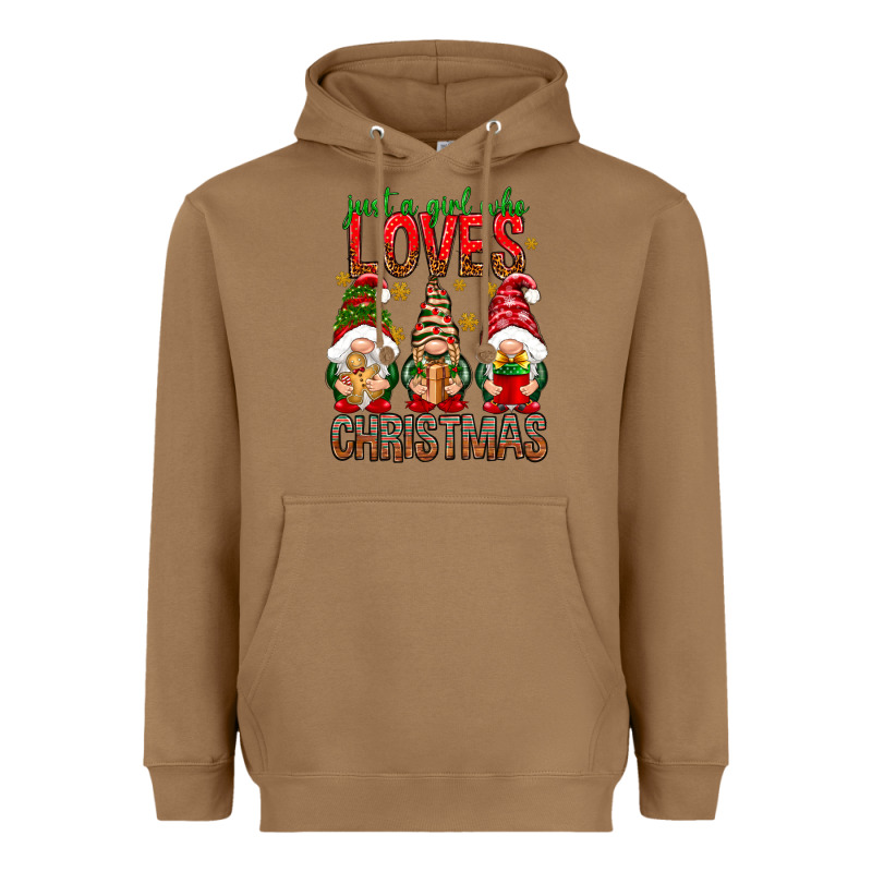 Just A Girl Who Loves Christmas Heavyweight Hoodie by NancyCooperArtShop | Teevron