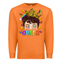 Lgbtq+ Queer Portrait With Crown And Rainbow Premium Sweatshirt | Teevron