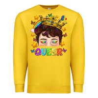 Lemon LGBTQ+ Queer Portrait With Crown And Rainbow Premium Sweatshirt - BundleAndBundleShop