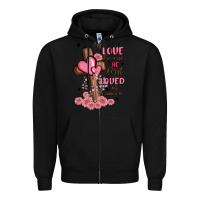 Black valentine cross Zipper Hoodie - MaliasSmallBusiness