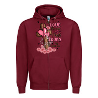 Burgundy valentine cross Zipper Hoodie - MaliasSmallBusiness