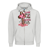 Dove Grey valentine cross Zipper Hoodie - MaliasSmallBusiness