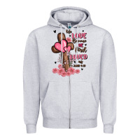 Heather Grey valentine cross Zipper Hoodie - MaliasSmallBusiness