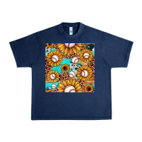 Navy baseball leopard turquoise sunflower seamless pattern Urban Heavy Tee - JahusDesignShop