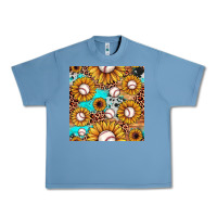 Pebble Blue baseball leopard turquoise sunflower seamless pattern Urban Heavy Tee - JahusDesignShop