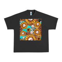 Pigment Black baseball leopard turquoise sunflower seamless pattern Urban Heavy Tee - JahusDesignShop