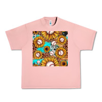 Salmon baseball leopard turquoise sunflower seamless pattern Urban Heavy Tee - JahusDesignShop