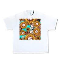 White baseball leopard turquoise sunflower seamless pattern Urban Heavy Tee - JahusDesignShop