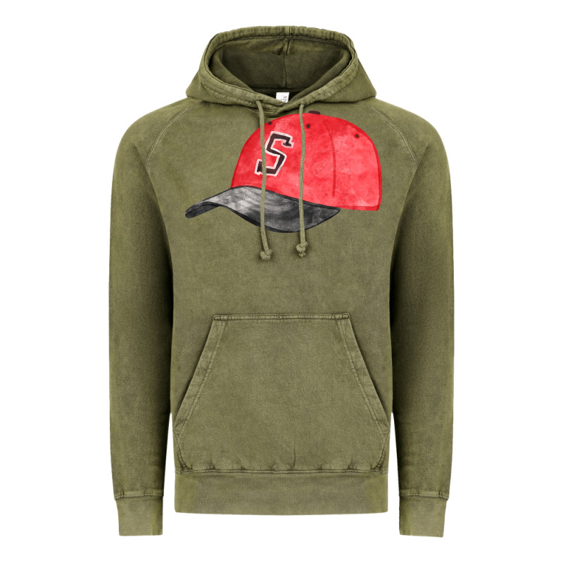 Red Softball Cap Fa Element Vintage Hoodie by FaDigitalArtStudio | Teevron