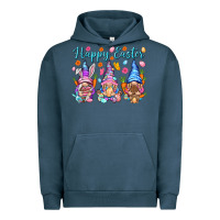Pigment Midnight Navy Happy Easter gnomies Easter Day Urban Hoodie - HowdyJamesFarm