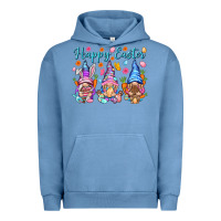Pigment Pebble Blue Happy Easter gnomies Easter Day Urban Hoodie - HowdyJamesFarm