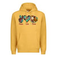 Mustard Peace Love Cows Premium Hoodie - Bettercallsaul
