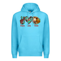 Ocean Blue Peace Love Cows Premium Hoodie - Bettercallsaul